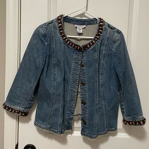 Denim Nine West Cropped Petite Large Jacket